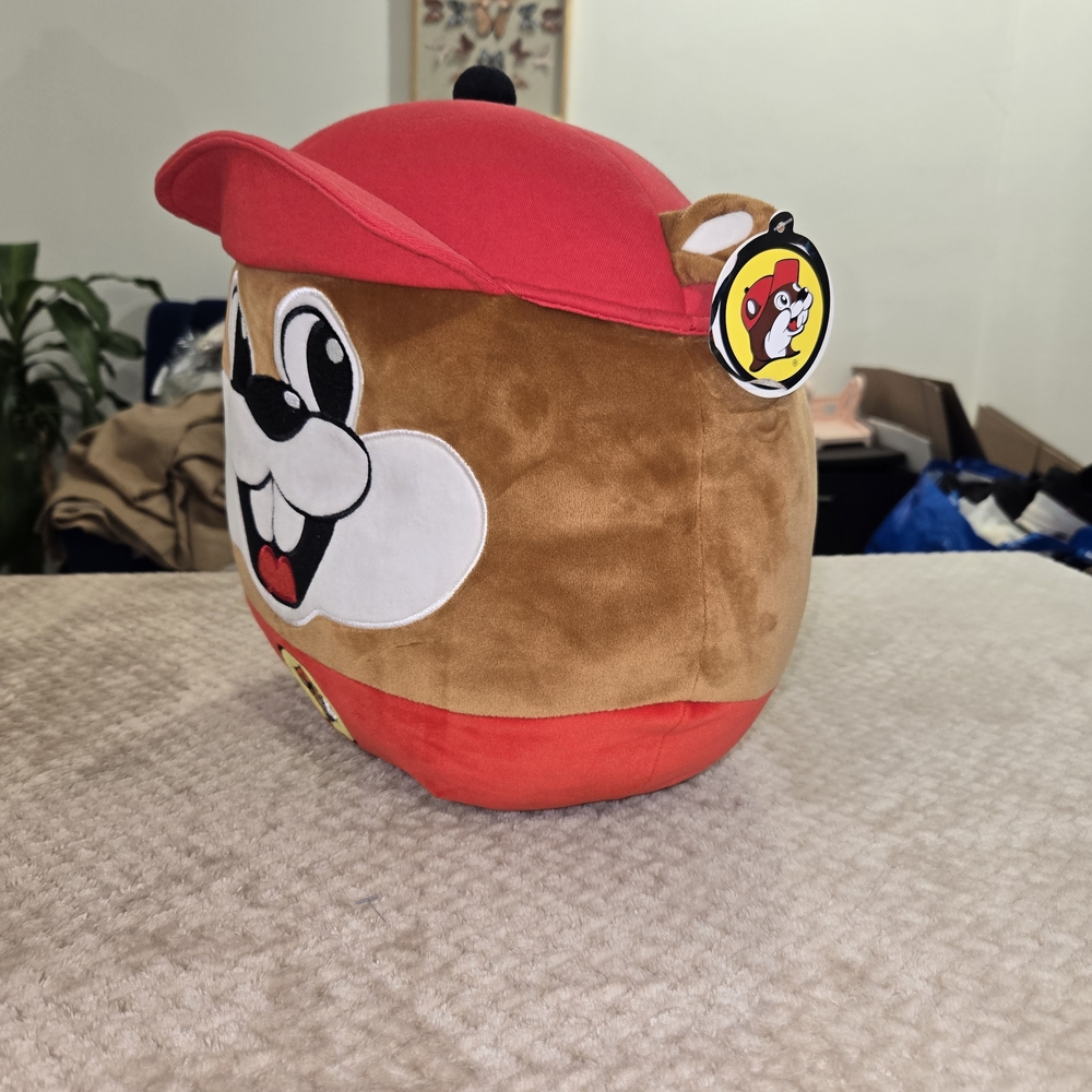 Buc-ee’s Beaver Plush Pillow Red Hat Travel Mascot Soft Toy Cute - Picture 2 of 9